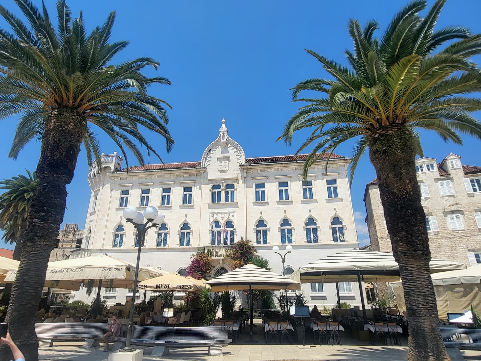 Historic school building in Trogir Old Town showcasing local heritage
